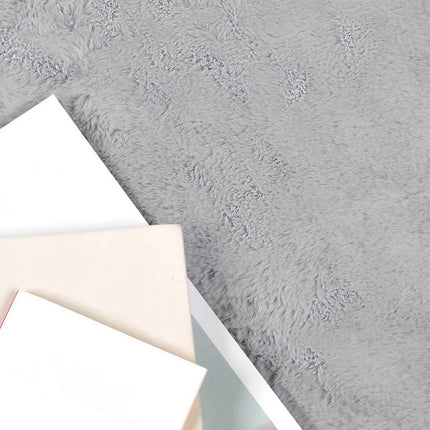 Halkfri matta i konstgjord kaninfäll OLITE Grå 160 x 160 cm