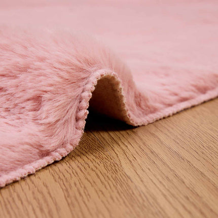 Halkfri matta i konstgjord kaninfäll OLITE Rosa 60 x 110 cm