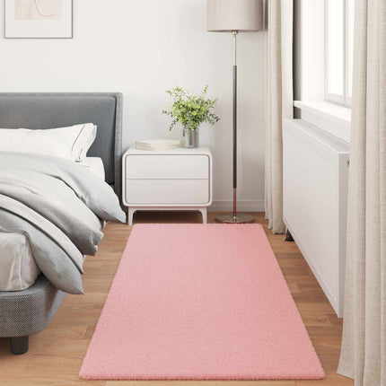 Halkfri matta i konstgjord kaninfäll OLITE Rosa 80 x 200 cm