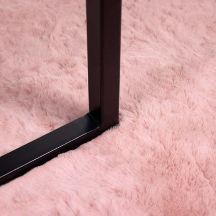 Halkfri matta i konstgjord kaninfäll OLITE Rosa 100 x 200 cm