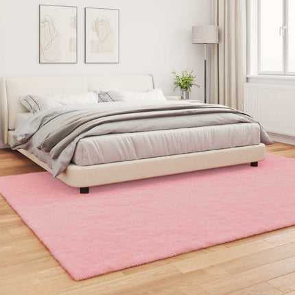 Halkfri matta i konstgjord kaninfäll OLITE Rosa 200 x 280 cm