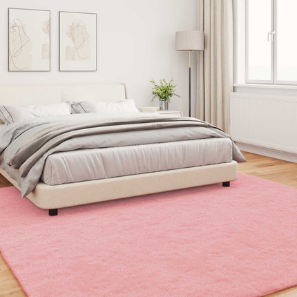 Halkfri matta i konstgjord kaninfäll OLITE Rosa 240 x 240 cm
