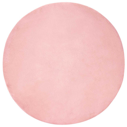Halkfri matta i konstgjord kaninfäll OLITE Rosa Ø 80 cm