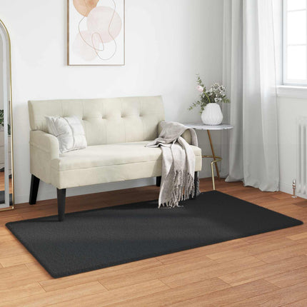 Halkfri matta i konstgjord kaninfäll OLITE Svart 60 x 110 cm