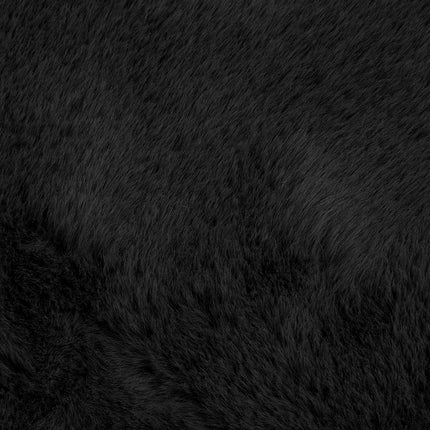 Halkfri matta i konstgjord kaninfäll OLITE Svart 200 x 200 cm