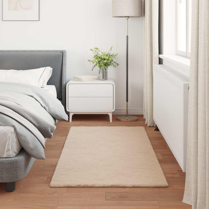 Halkfri matta i konstgjord kaninfäll OLITE Taupe 60 x 110 cm