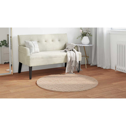 Halkfri matta i konstgjord kaninfäll OLITE Taupe Ø 80 cm