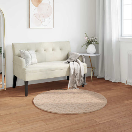 Halkfri matta i konstgjord kaninfäll OLITE Taupe Ø 80 cm