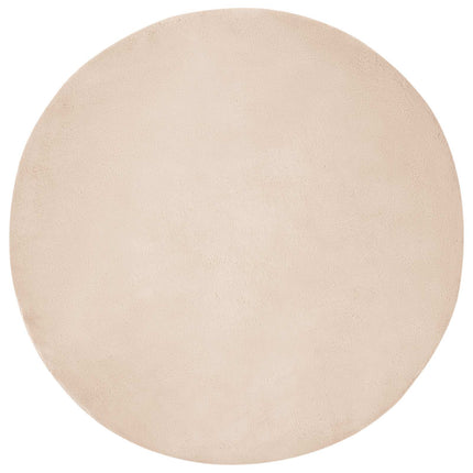 Halkfri matta i konstgjord kaninfäll OLITE Taupe Ø 120 cm