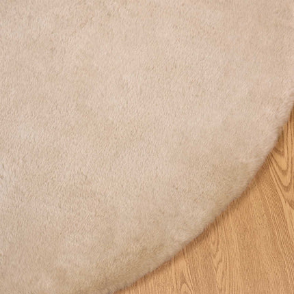 Halkfri matta i konstgjord kaninfäll OLITE Taupe Ø 200 cm