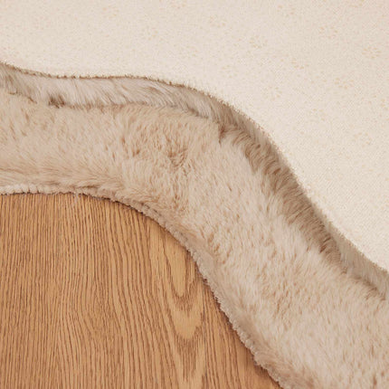 Halkfri matta i konstgjord kaninfäll OLITE Taupe 60 x 90 cm
