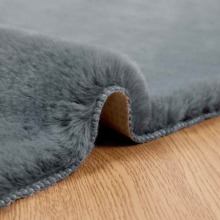 Halkfri matta i konstgjord kaninfäll OLITE Antracit Polyester