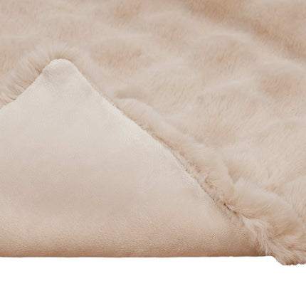 Halkfri filt i konstgjord kaninfäll Olite Beige 220 x 240 cm
