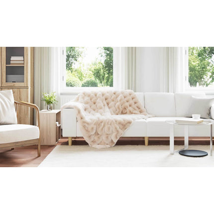 Halkfri filt i konstgjord kaninfäll Olite 4 st Beige 8.1