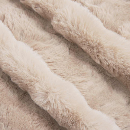 Halkfri filt i konstgjord kaninfäll Olite 4 pcs Beige Polyester