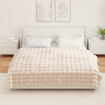 Halkfri filt i konstgjord kaninfäll Olite 4 pcs Beige Polyester