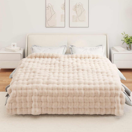 Halkfri filt i konstgjord kaninfäll Olite 4 pcs Beige Polyester