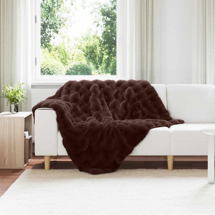 Halkfri filt i konstgjord kaninfäll Olite 4 pcs Kamel Polyester