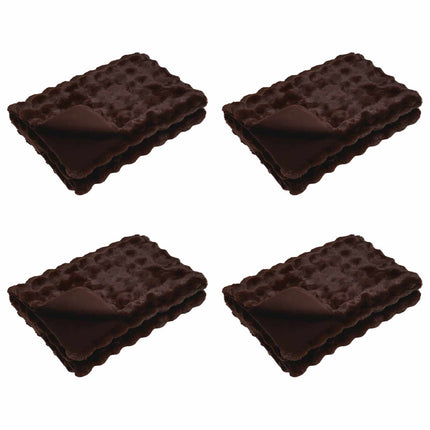 Halkfri filt i konstgjord kaninfäll Olite 4 pcs Kamel Polyester