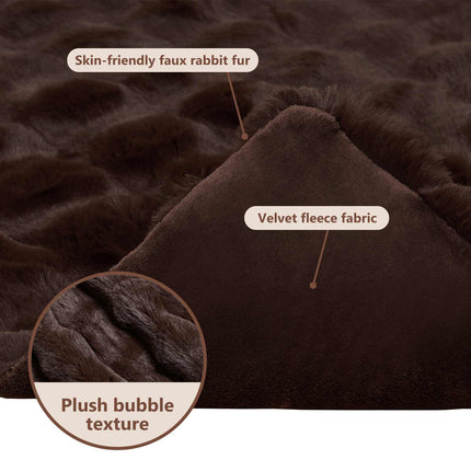 Halkfri filt i konstgjord kaninfäll Olite 4 st Kamel 20.3