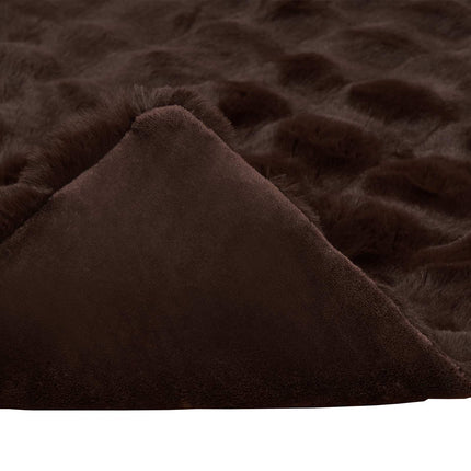 Halkfri filt i konstgjord kaninfäll Olite 4 pcs Kamel Polyester