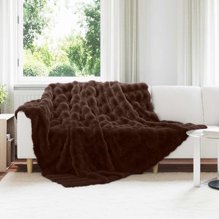 Halkfri filt i konstgjord kaninfäll Olite 4 pcs Kamel Polyester