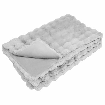 Halkfri filt i konstgjord kaninfäll Olite 4 pcs Grå Polyester