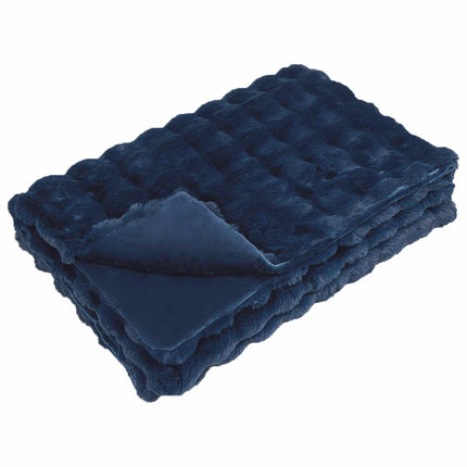 Halkfri filt i konstgjord kaninfäll Olite 4 pcs Marinblå