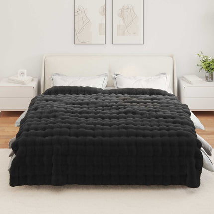 Halkfri filt i konstgjord kaninfäll Olite Svart 240 x 270 cm