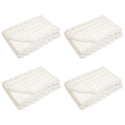 Halkfri filt i konstgjord kaninfäll Olite 4 pcs Vit Polyester