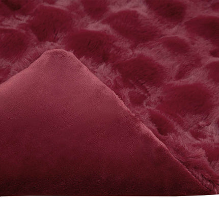 Halkfri filt i konstgjord kaninfäll Olite 4 pcs Bordeaux Röd