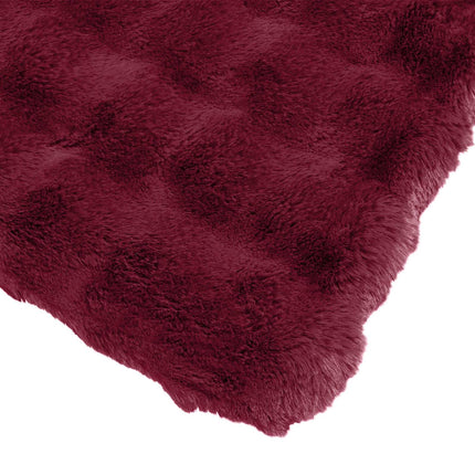 Halkfri filt i konstgjord kaninfäll Olite 4 pcs Bordeaux Röd