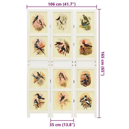 Romdivider Panel Vit 106 x 165 cm MDF
