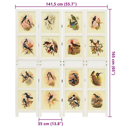Romdivider Panel Vit 141,5 x 165 cm MDF