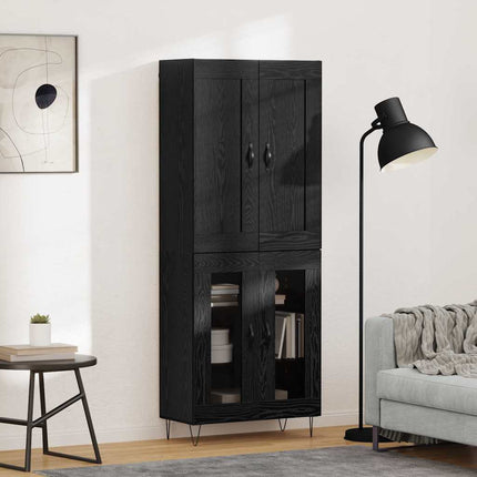 Skåp Svart Ek 69,5 x 34 x 180 cm Konstruerat trä