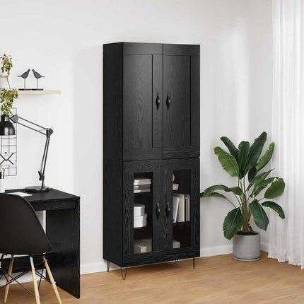 Skåp Svart Ek 69,5 x 34 x 180 cm Konstruerat trä