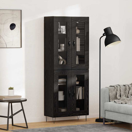 Skåp Svart Ek 69,5 x 34 x 180 cm Konstruerat trä