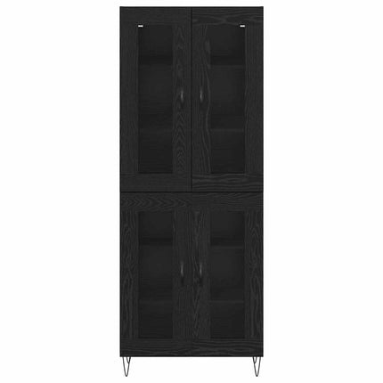 Skåp Svart Ek 69,5 x 34 x 180 cm Konstruerat trä