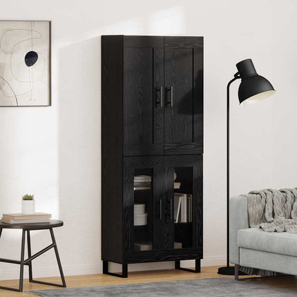 Skåp Svart Ek 69,5 x 34 x 180 cm Konstruerat trä