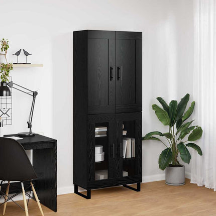 Skåp Svart Ek 69,5 x 34 x 180 cm Konstruerat trä