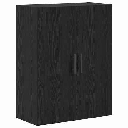 Skåp 2 pcs Svart Ek 69,5 x 34 x 180 cm Konstruerat trä och glas
