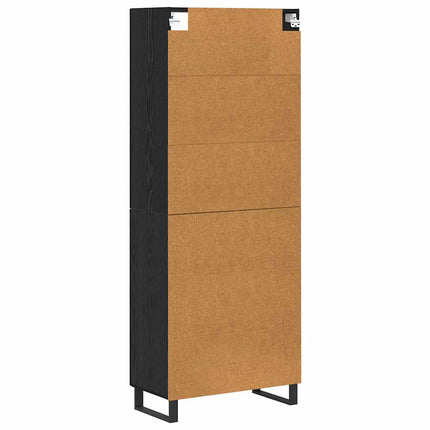 Skåp 2 pcs Svart Ek 69,5 x 34 x 180 cm Konstruerat trä och glas