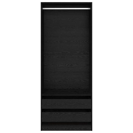 Garderob Svart Ek 80 x 50 x 200 cm Konstruerat trä
