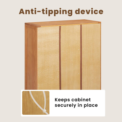 Skåp med hylla med lagring Brun 80 x 35 x 95 cm Massivt Ekträ