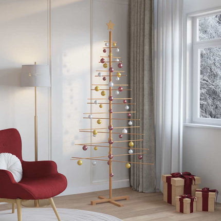 Träjulgran med stativ Brun 210 cm Bambu