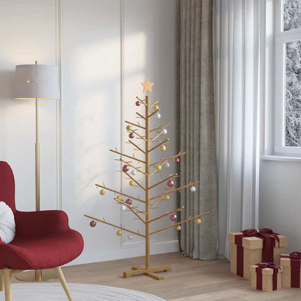 Träjulgran med stativ Brun 150 cm Massivt furuträ