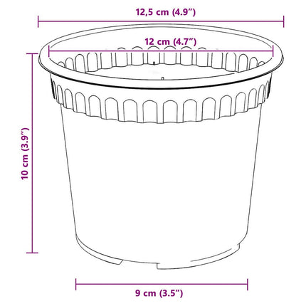 Rund Blomkruka 24 pcs Murgrön Ø 12,5 x 10 cm Plast