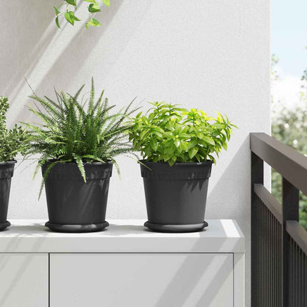 Rund Blomkruka 24 pcs Svart Ø 19 x 16 cm Plast