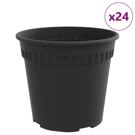 Rund Blomkruka 24 st Svart Ø 19 x 16 cm Plast