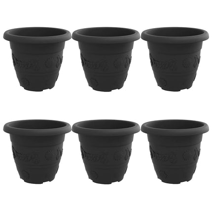 Rund Blomkruka 6 pcs Svart Ø 26 x 21.5 cm Plast